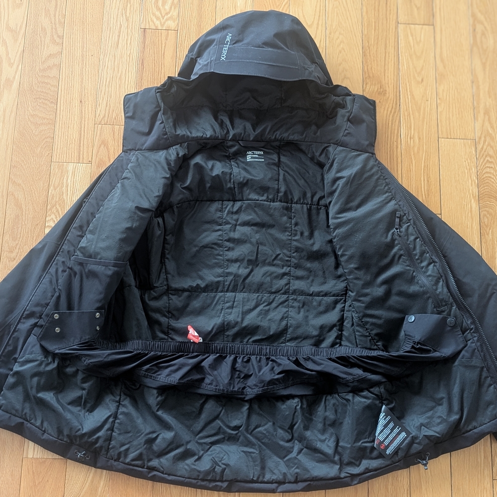 Arc'teryx Men's Sabre Insulated Goretex Recco Black Hooded Jacket Sizs S - Picture 4 of 8